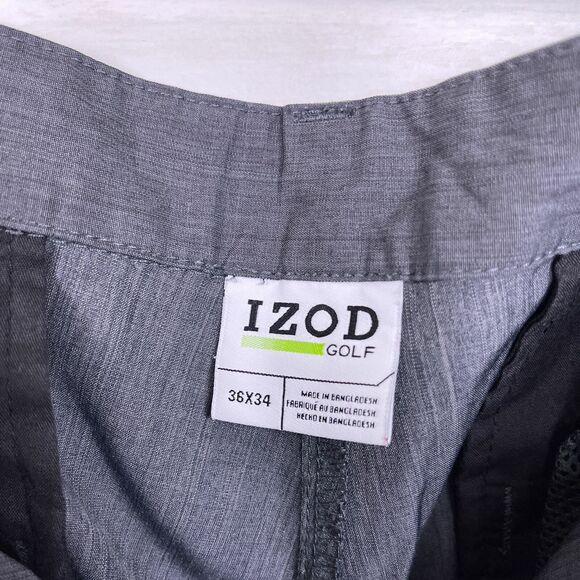 IZOD Golf Flat Front Woven Pants Gray 4 Pocket Lightweight Casual Mens 36 - Picture 6 of 7